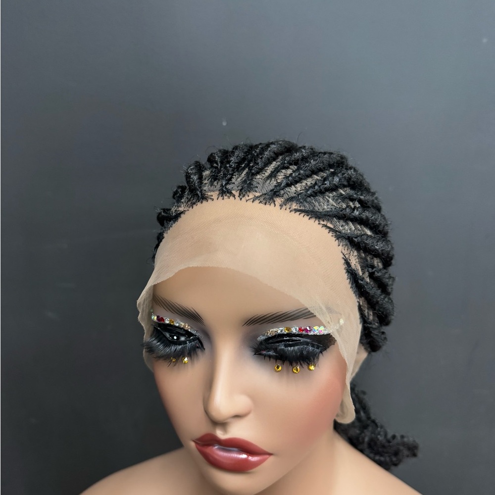 Black Lace Front Cornrow Wig